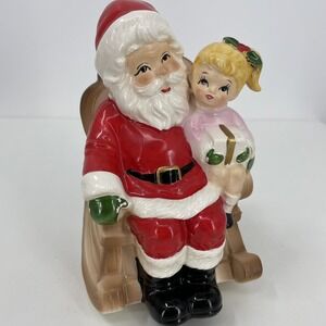 Lind's Lites Vintage Rocking Santa Christmas Music Box* Read